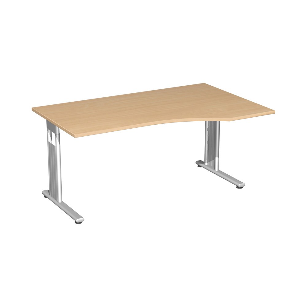 Imagen del producto: Mesa de trabajo PC Lisboa, forma de PC derecha, Pie en C, Ancho 1.800 x 1.000 mm, haya