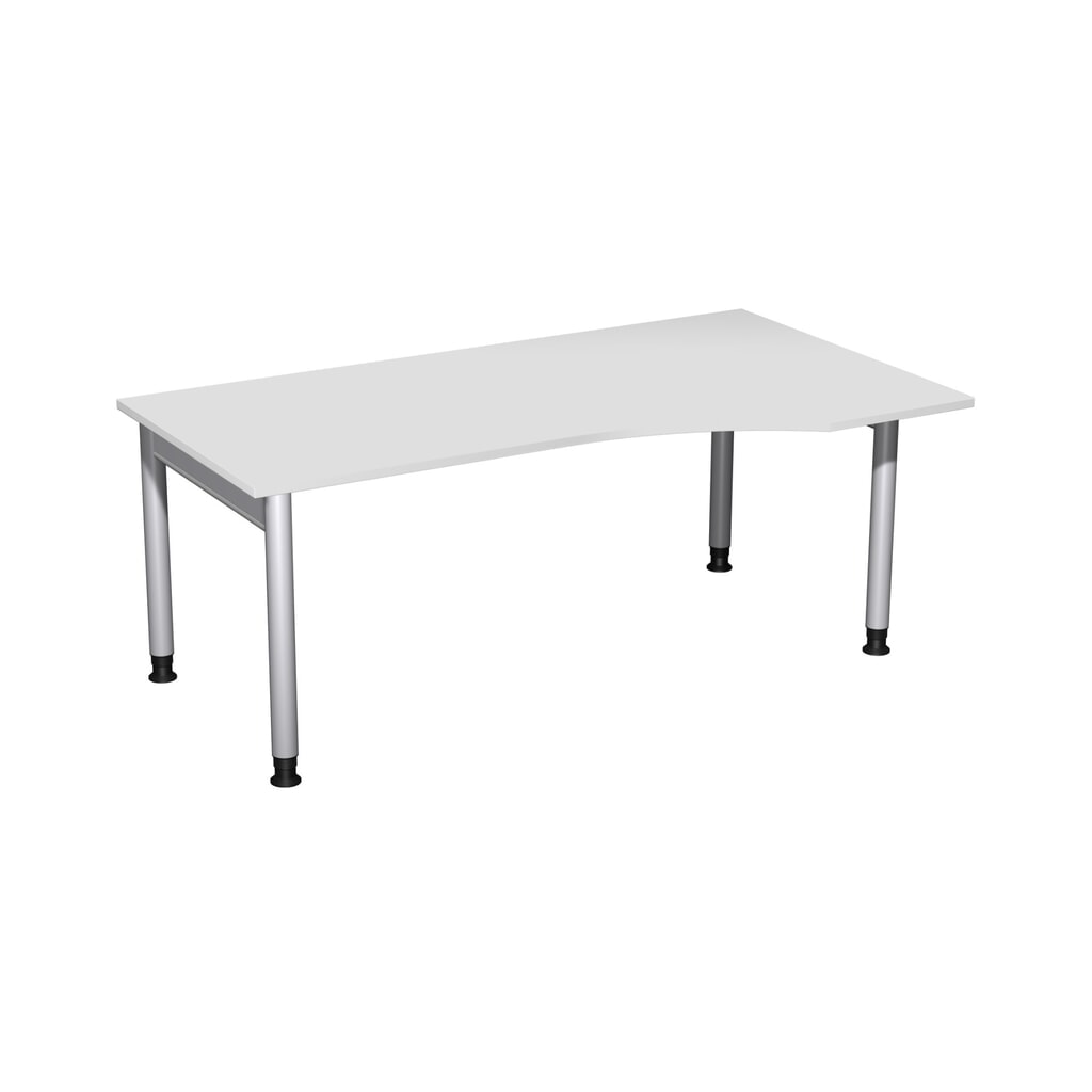 Escritorio profesional geramöbel manualmente ajustable en altura, estructura de 4 bases, tablero de mesa en forma de PC a la derecha, 1.800 x 1.000 mm (ancho x fondo), gris claro Imagen del producto: Escritorio profesional geramöbel manualmente ajustable en altura, estructura de 4 bases, tablero de mesa en forma de PC a la derecha, 1.800 x 1.000 mm (ancho x fondo), gris claro