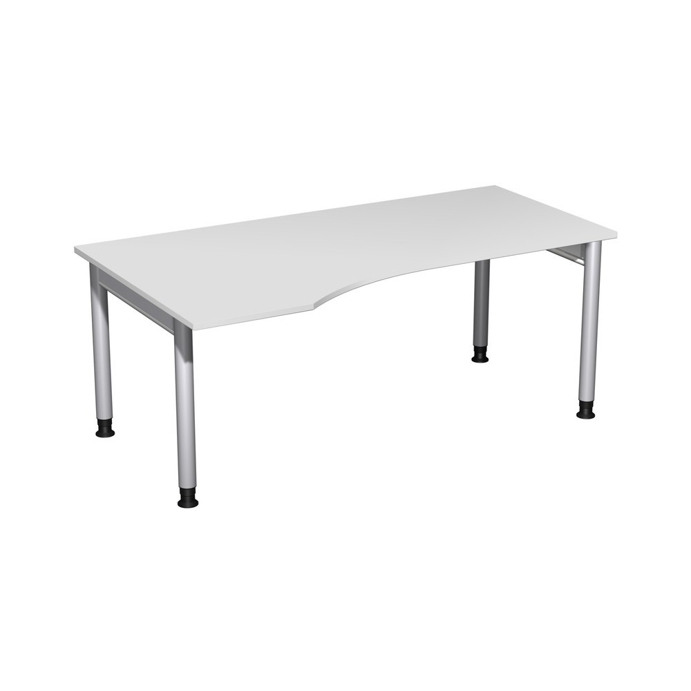 Imagen del producto: Mesa de trabajo profesional para PC, 4 pies, altura ajustable, forma de PC, izquierda, ancho x 1800 x 1000 mm, color gris claro