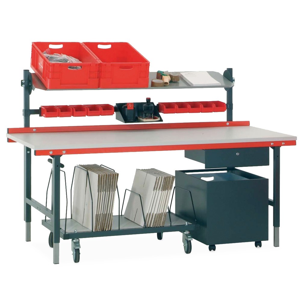 Número de imagen del producto 4: Mesa de trabajo y embalaje Rocholz, CC 200 kg, HxAxF 690-960 x 2.000 x 920 mm