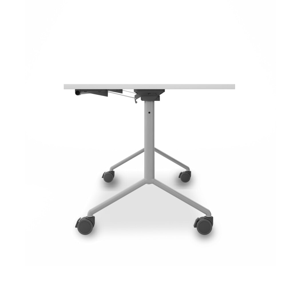Imagen del producto: Mesa plegable blanca sobre ruedas 1600 x 800 mm AxD