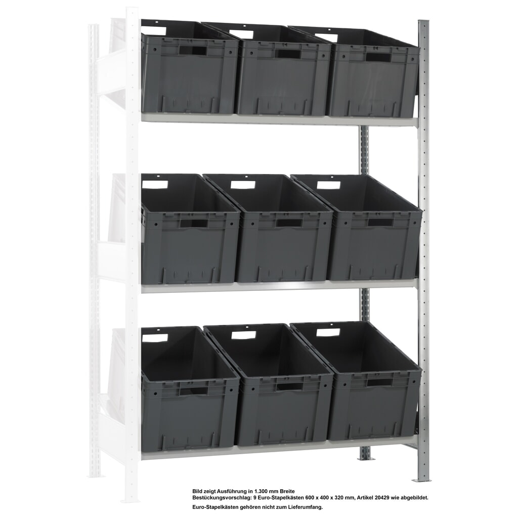 Estantería con baldas inclinadas SCHULTE, módulo adicional MULTIplus 150, 2000 x 1000 x 600 mm Imagen del producto: Estantería con baldas inclinadas SCHULTE, módulo adicional MULTIplus 150, 2000 x 1000 x 600 mm