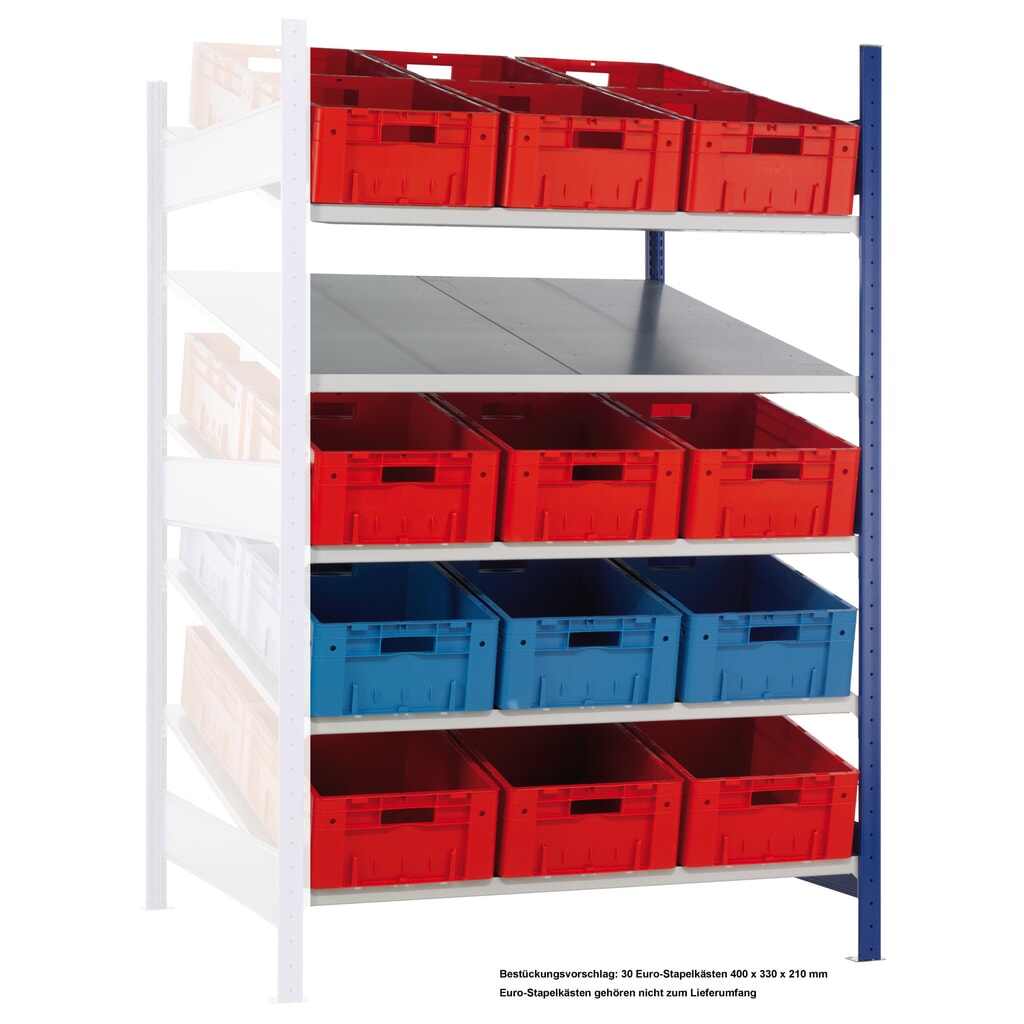 Estantería con baldas inclinadas SCHULTE, módulo adicional MULTIplus 150, 2000 x 1300 x 1200 mm Imagen del producto: Estantería con baldas inclinadas SCHULTE, módulo adicional MULTIplus 150, 2000 x 1300 x 1200 mm