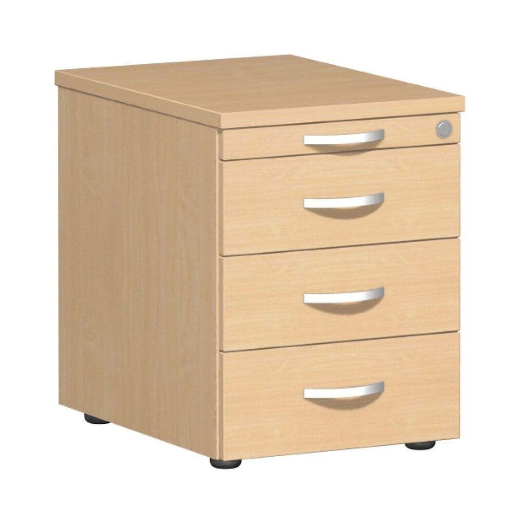 Módulo con ruedas Lissabon, Al x An x F: 566 x 600 x 430 mm, 3 cajones de plástico, haya Imagen del producto: Módulo con ruedas Lissabon, Al x An x F: 566 x 600 x 430 mm, 3 cajones de plástico, haya