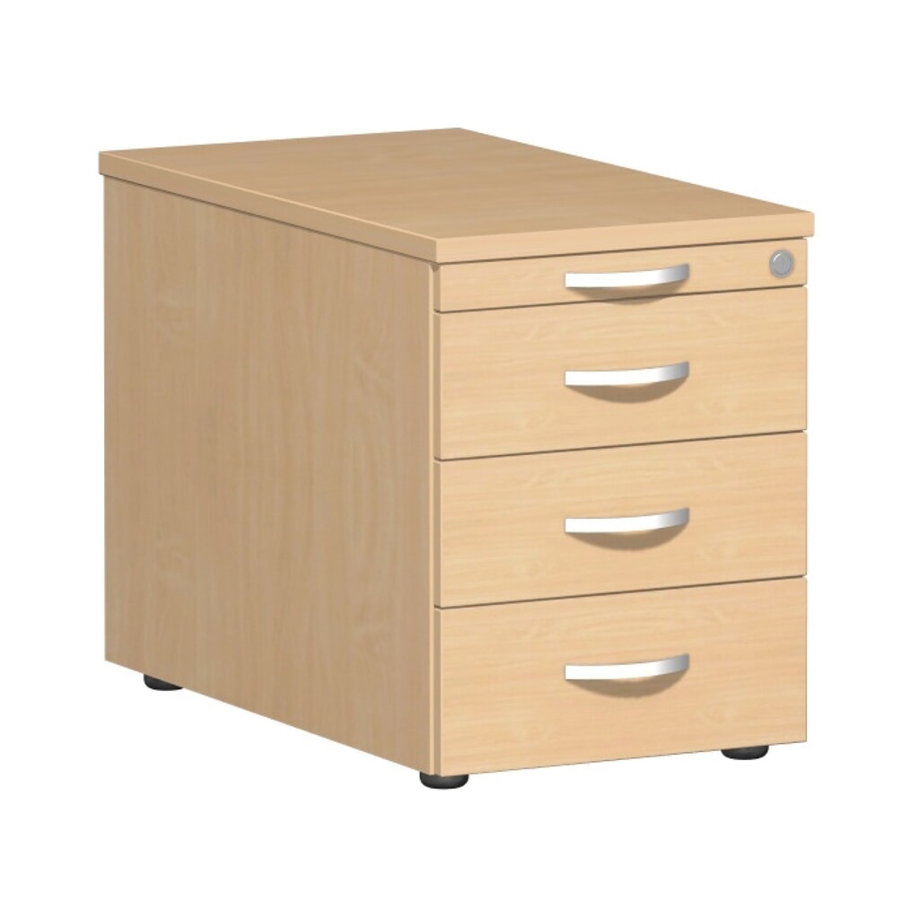 Imagen del producto: módulo con ruedas los Lisbon, alto x ancho x H x An x F 566 x 800 x 430 mm, 3 cajones metálicos, haya
