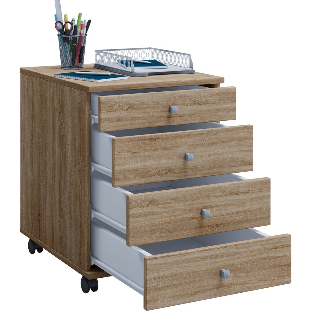 Número de imagen del producto 1: Lona - módulo con ruedas los H x An x F, 570 x 420 x 500 mm), color roble
