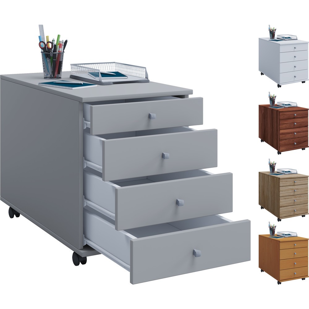 Número de imagen del producto 3: Lona - módulo con ruedas los H x An x F, 570 x 420 x 750 mm), color roble