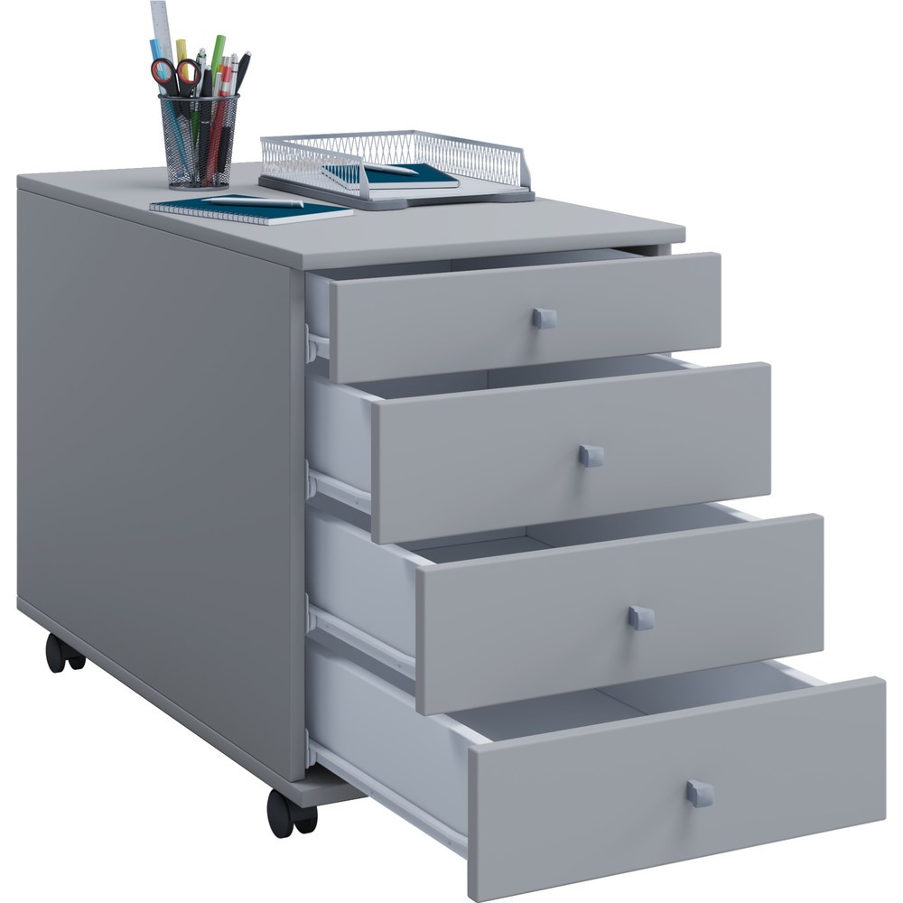 Número de imagen del producto 1: Lona - módulo con ruedas los (alto H x An x F ancho x profundidad), color gris