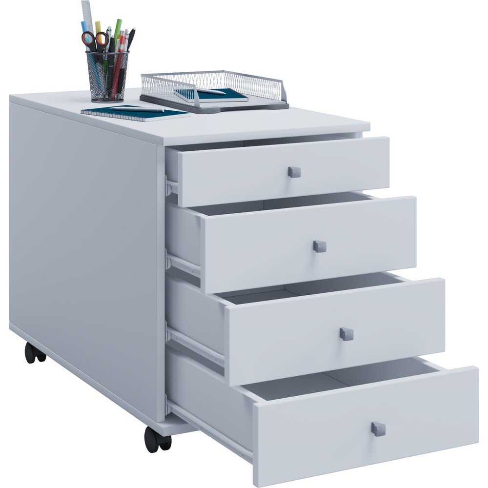 Número de imagen del producto 1: Lona - módulo con ruedas los H x An x F, 570 x 420 x 750 mm), color blanco