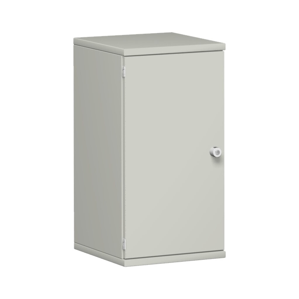 Mueble de oficina profesional, 2 OH, ancho 400 mm, puerta izquierda, gris claro Imagen del producto: Mueble de oficina profesional, 2 OH, ancho 400 mm, puerta izquierda, gris claro