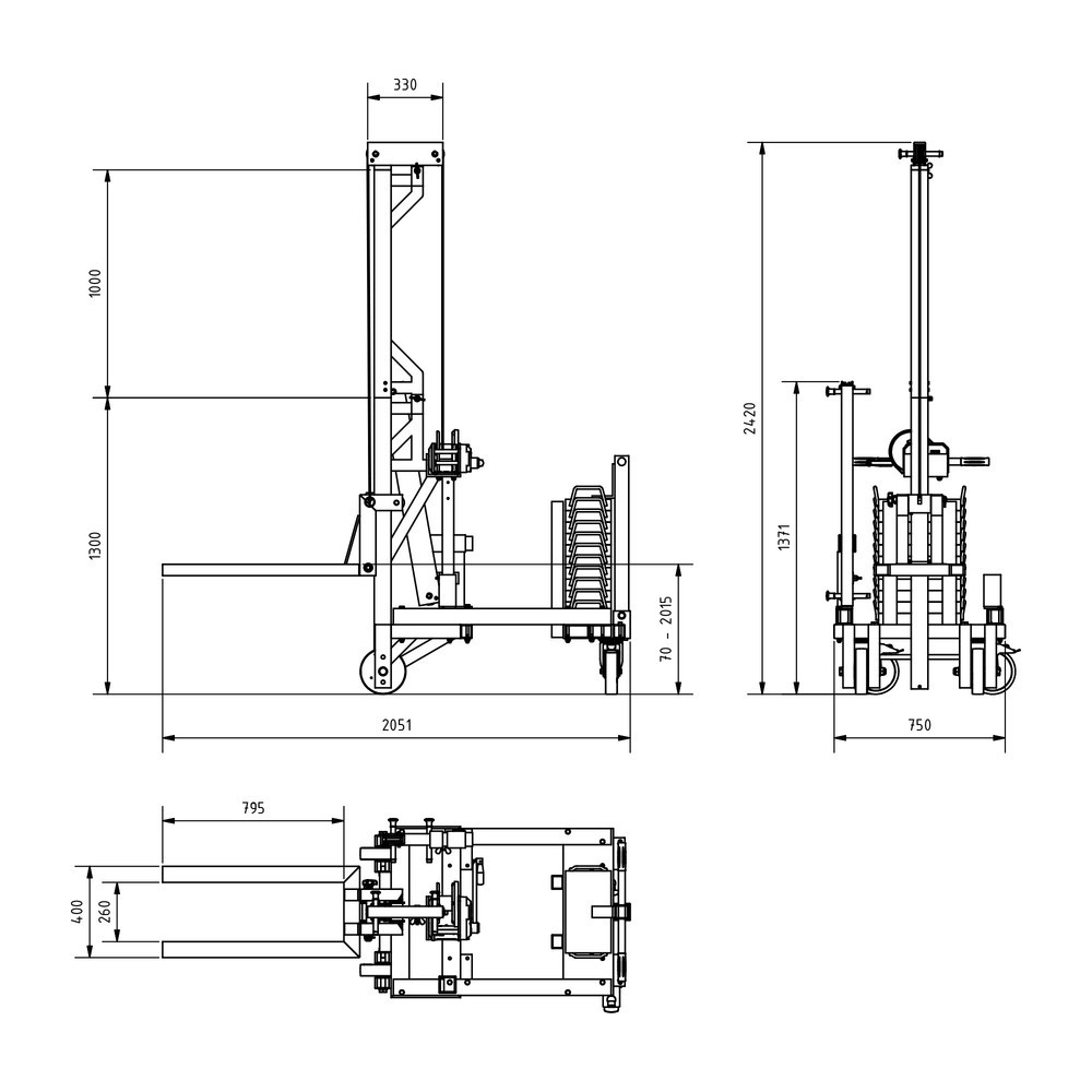 Número de imagen del producto 6: Multielevador de aluminio SCHILLING, CC 250 kg, con contrapeso