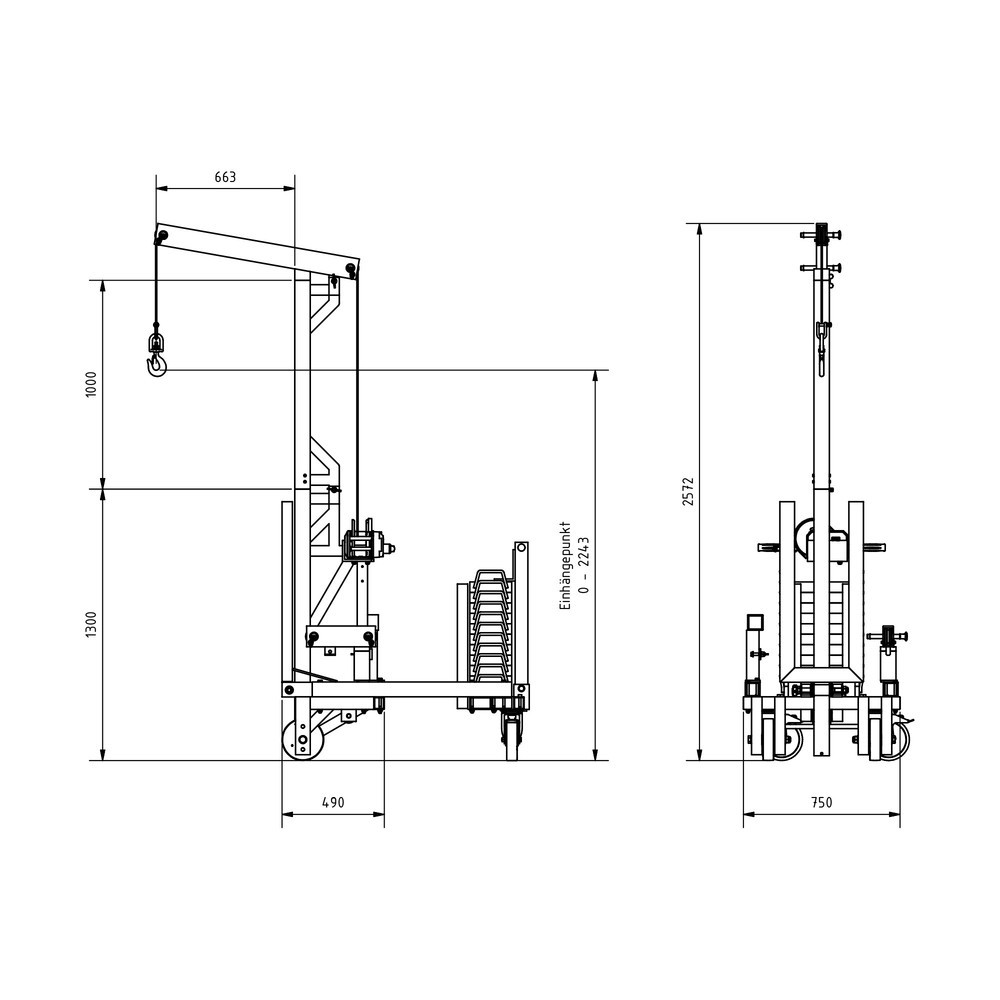 Número de imagen del producto 7: Multielevador de aluminio SCHILLING, CC 250 kg, con contrapeso