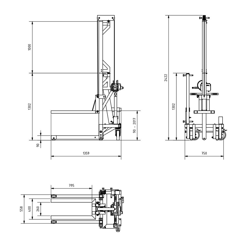 Número de imagen del producto 7: Multielevador de aluminio SCHILLING, CC 250 kg