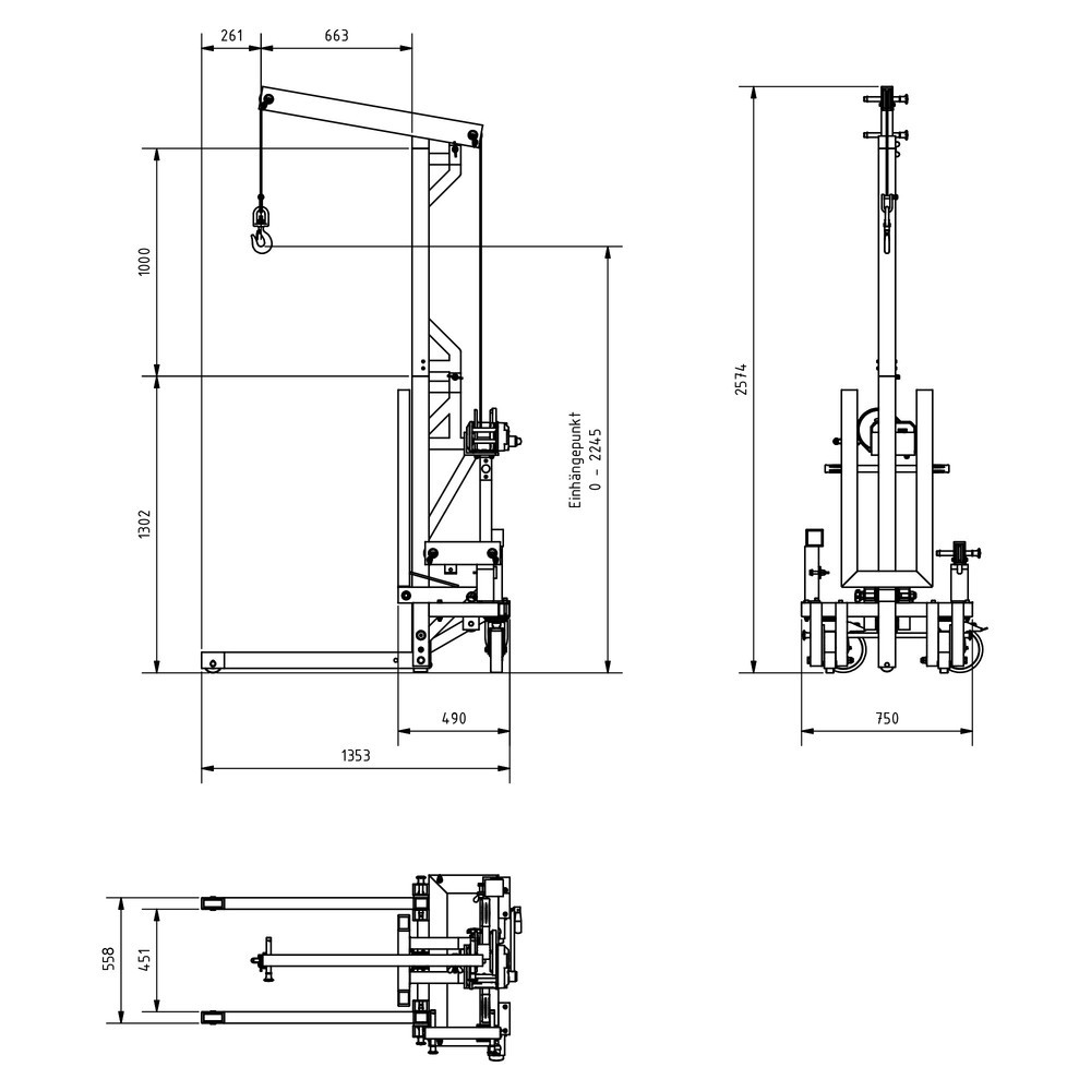 Número de imagen del producto 9: Multielevador de aluminio SCHILLING, CC 250 kg