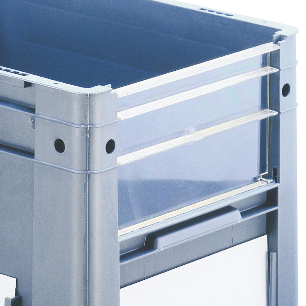 Imagen del producto: Panel de visión para contenedores de apilamiento Euro para cargas pesadas, con abertura, alto H x An x F 270 x 300 x 400 mm
