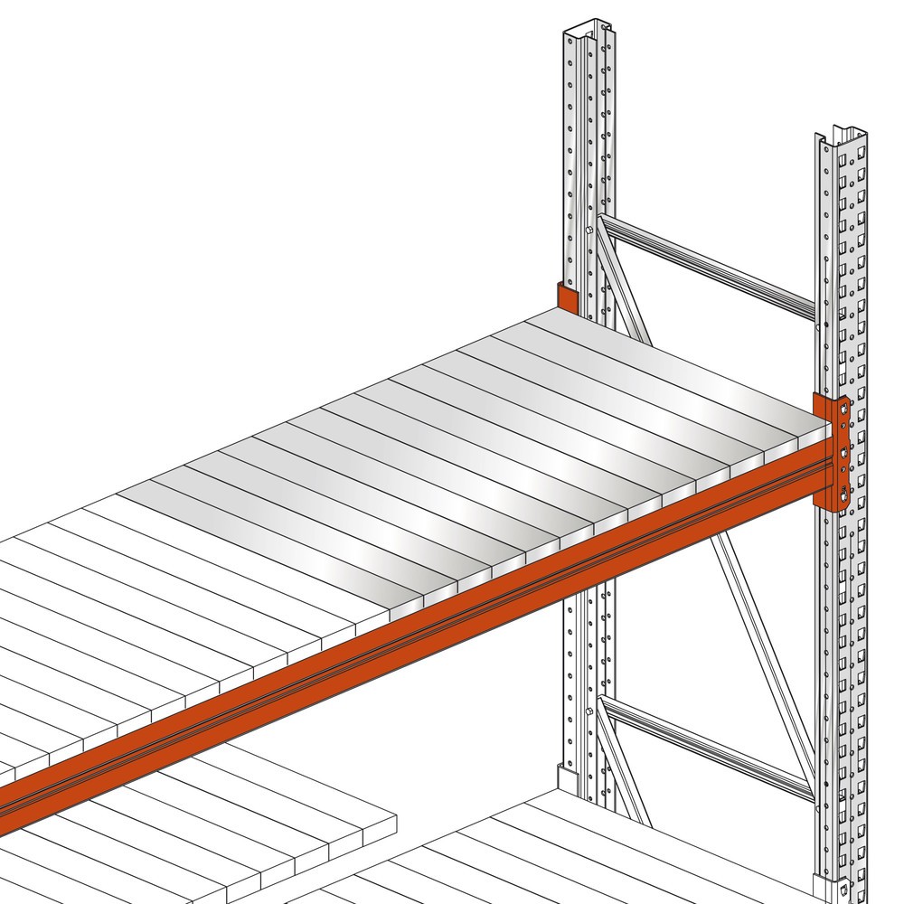 Número de imagen del producto 2: Paneles de acero para estantería de paletización META MULTIPAL, An x F 100 x 1.100 mm