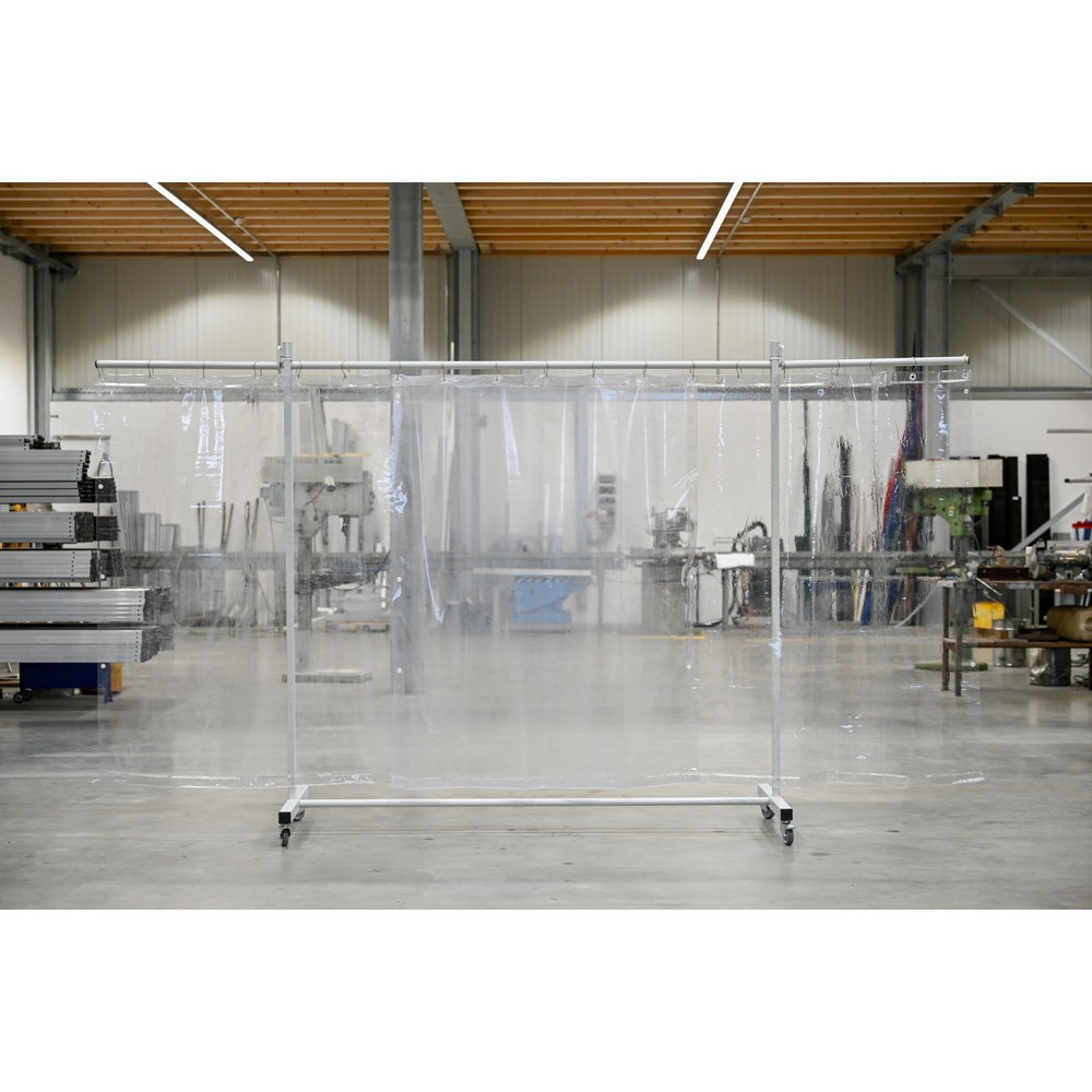 Número de imagen del producto 1: Pantalla de protección móvil con brazos articulados, 3 piezas, toldo de 0,4 mm, transparente