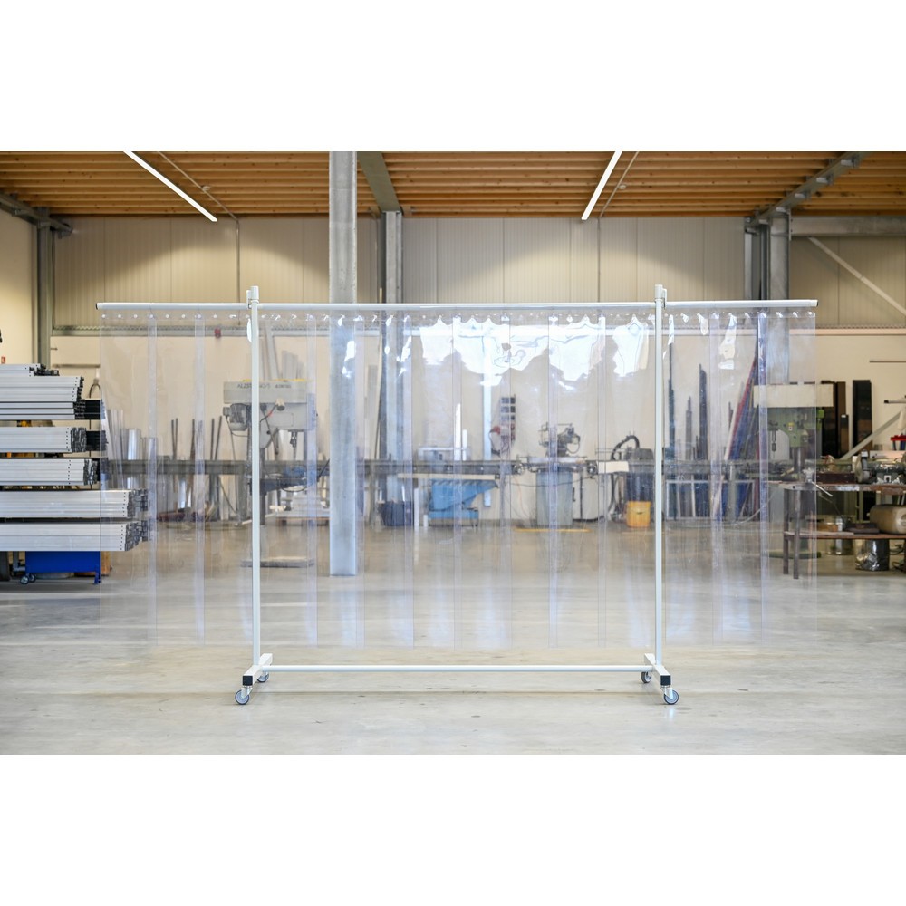 Número de imagen del producto 1: Pantalla de protección móvil con brazos articulados, 3 piezas, láminas de 2 mm, transparente