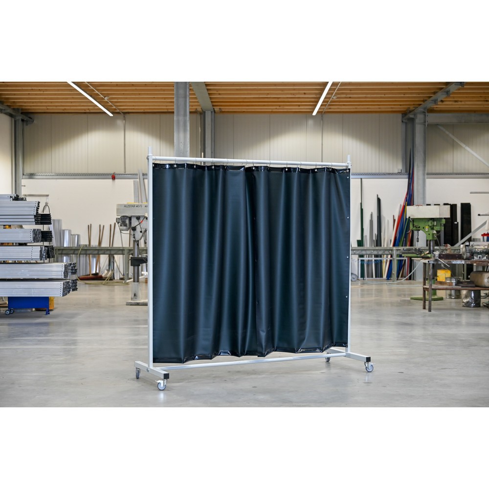 Número de imagen del producto 2: Pantalla de protección móvil con brazos articulados según ISO EN 25980 (EN 1598), 1 piezas, toldo 0,4 mm, verde oscuro/mate