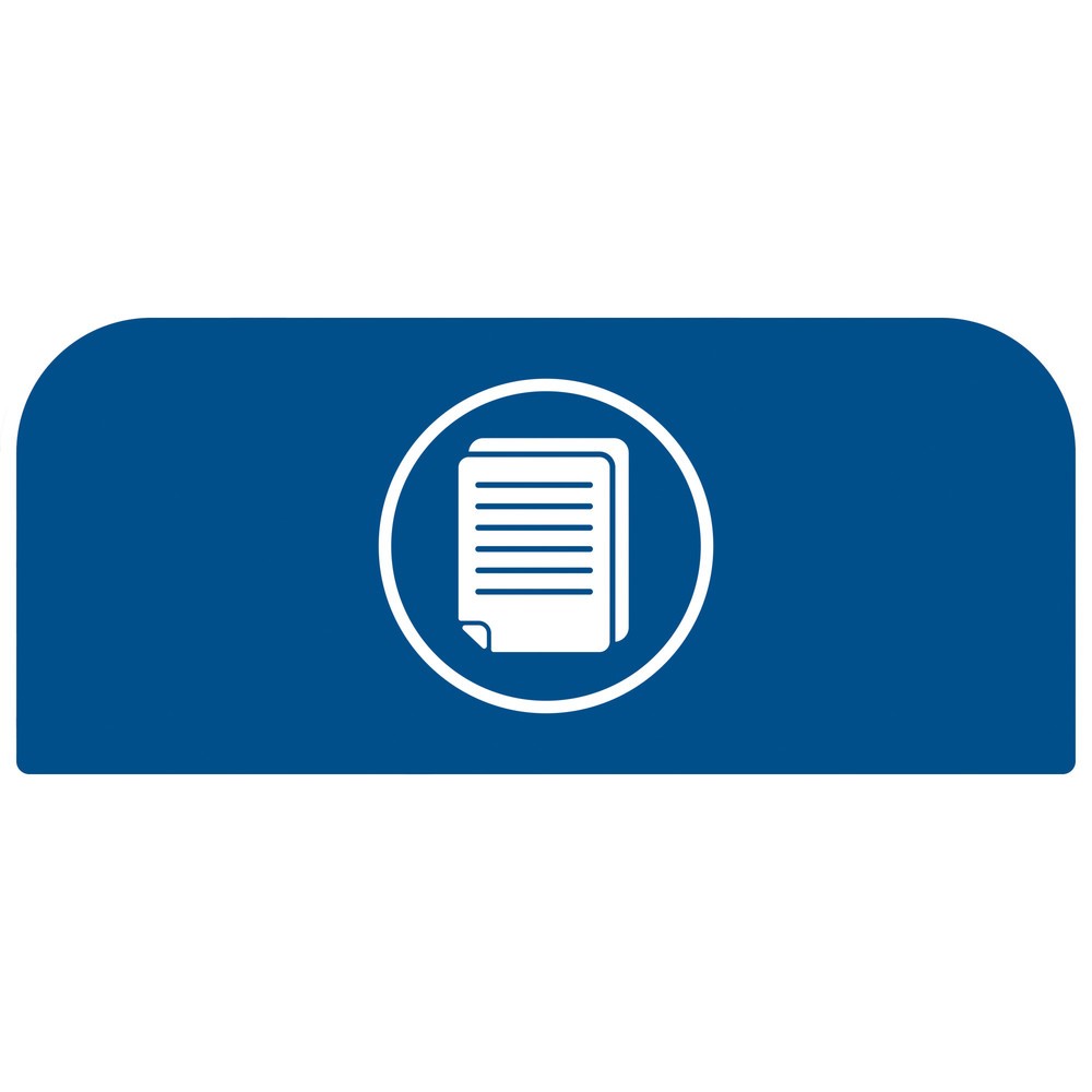 Imagen del producto: Papel informativo para el cubo de residuos Rubbermaid® Configure Recycling, 57 litros, azul