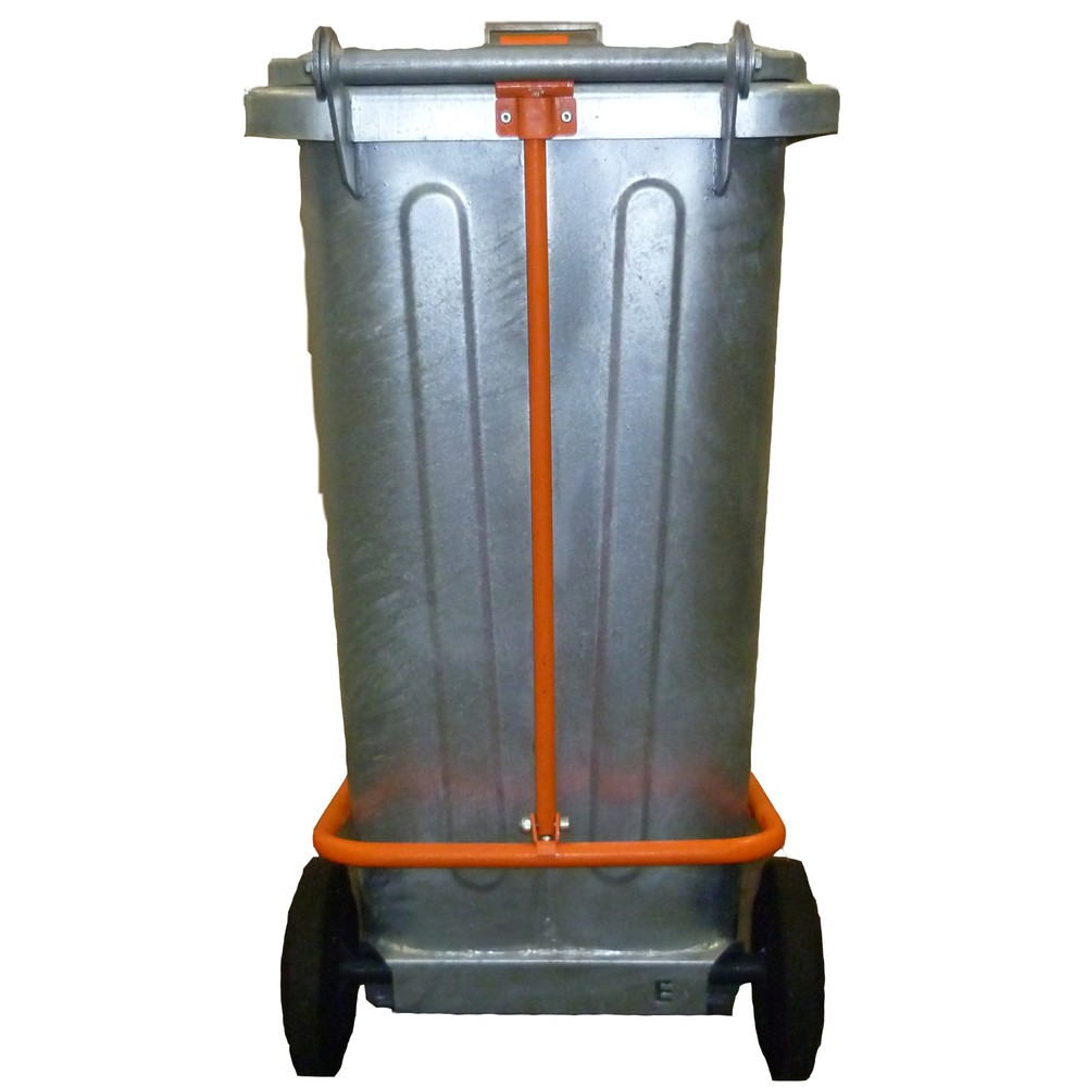 Número de imagen del producto 2: Cubo de basura de chapa de acero galvanizado en caliente de 120 litros con ruedas y pedal
