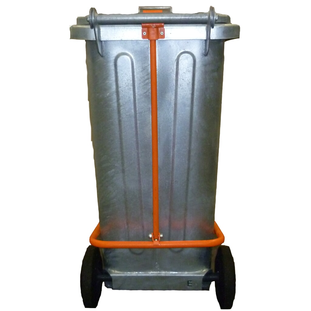 Número de imagen del producto 2: Cubo de basura de chapa de acero galvanizado en caliente de 120 litros con ruedas y pedal