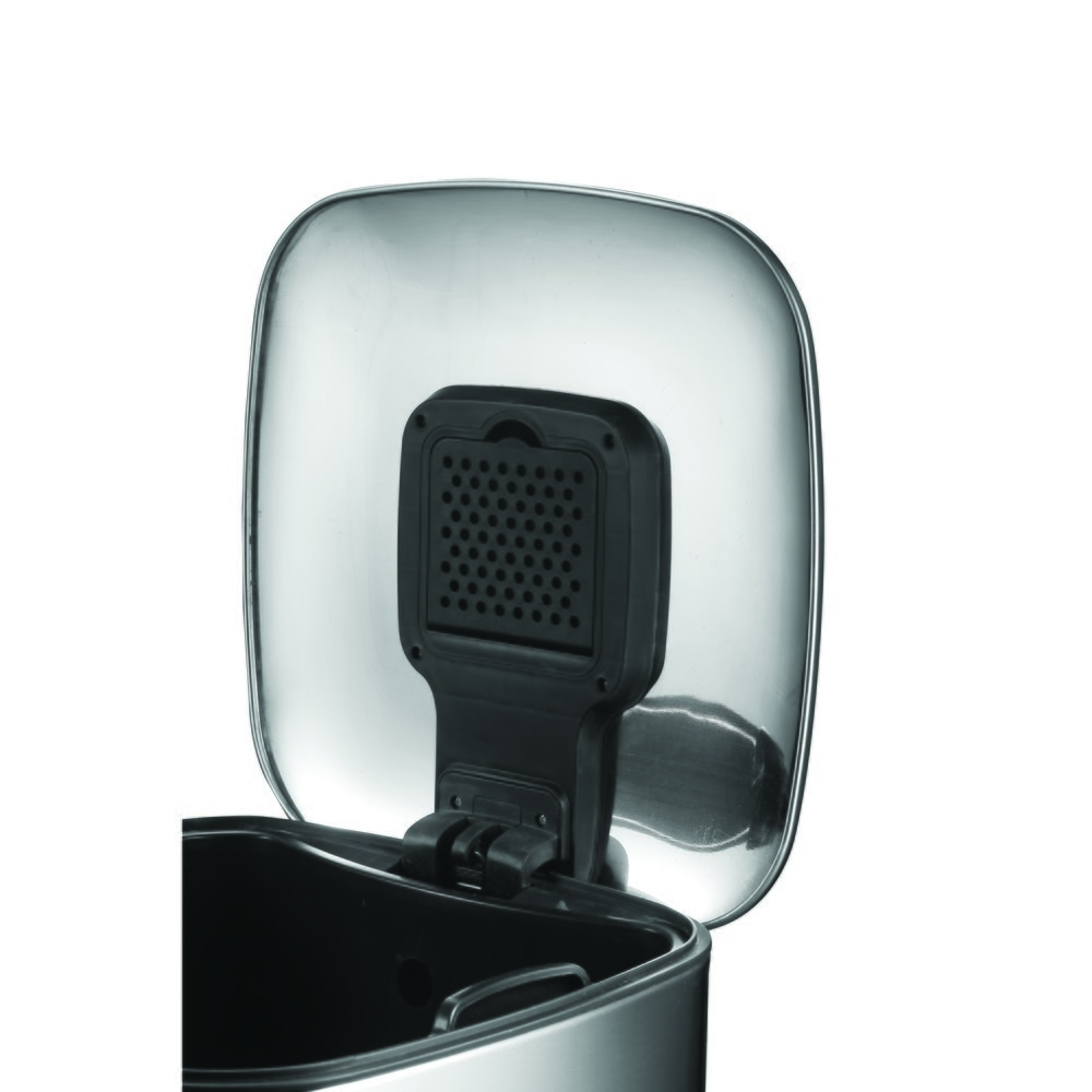 Número de imagen del producto 5: Regent cubo de residuos con pedal (6 L, acero inoxidable mate