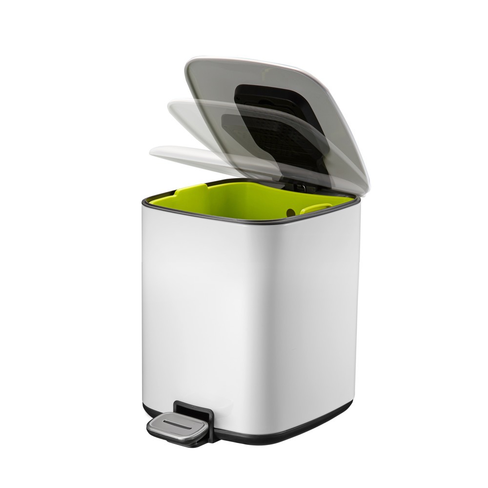 Número de imagen del producto 5: Regent - Cubo de basura con pedal (6 litros), color blanco