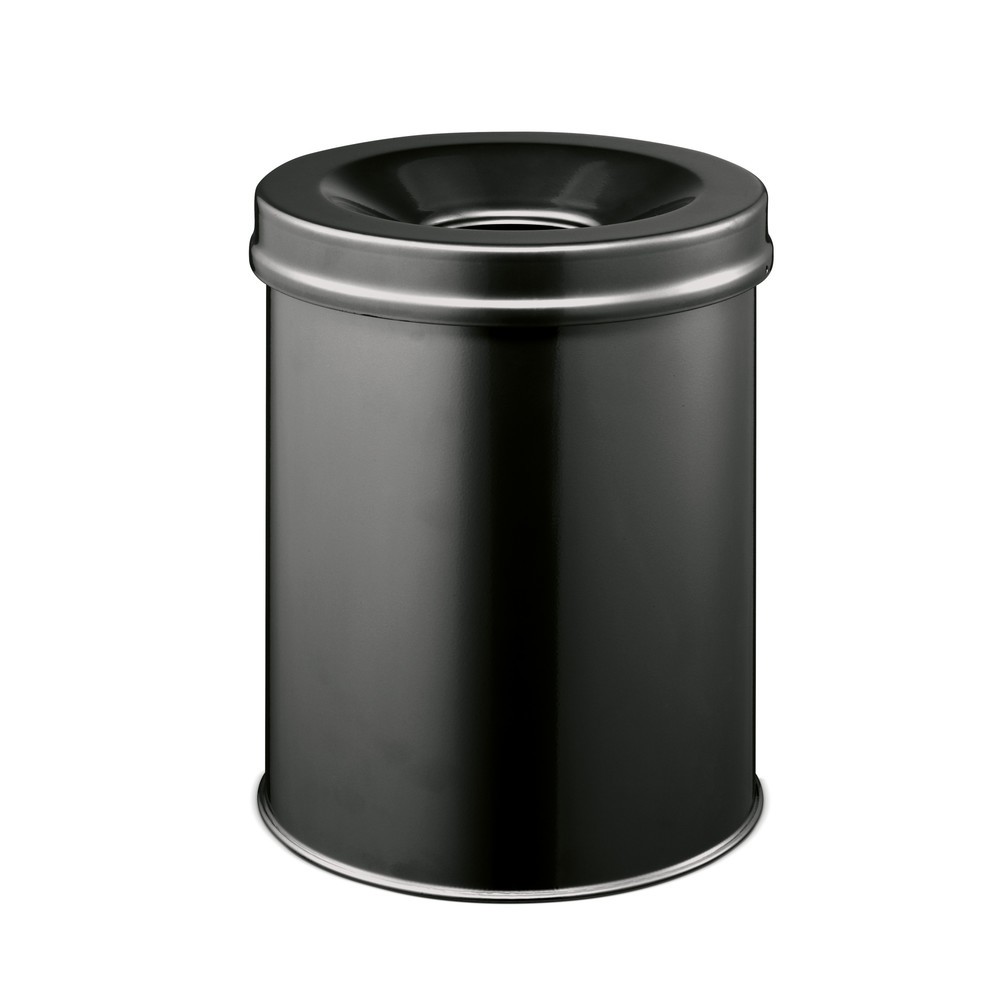 Número de imagen del producto 1: Papelera Durable de acero, 15 litros, con cabezal apagallamas, negro