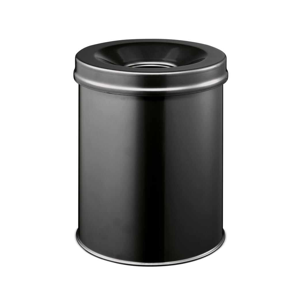 Número de imagen del producto 1: Papelera Durable de acero, 15 litros, con cabezal apagallamas, negro