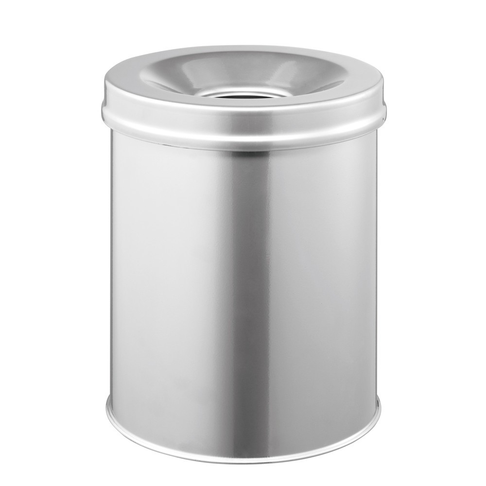 Número de imagen del producto 1: Papelera Durable de acero, 15 litros, con cabezal apagallamas, plata