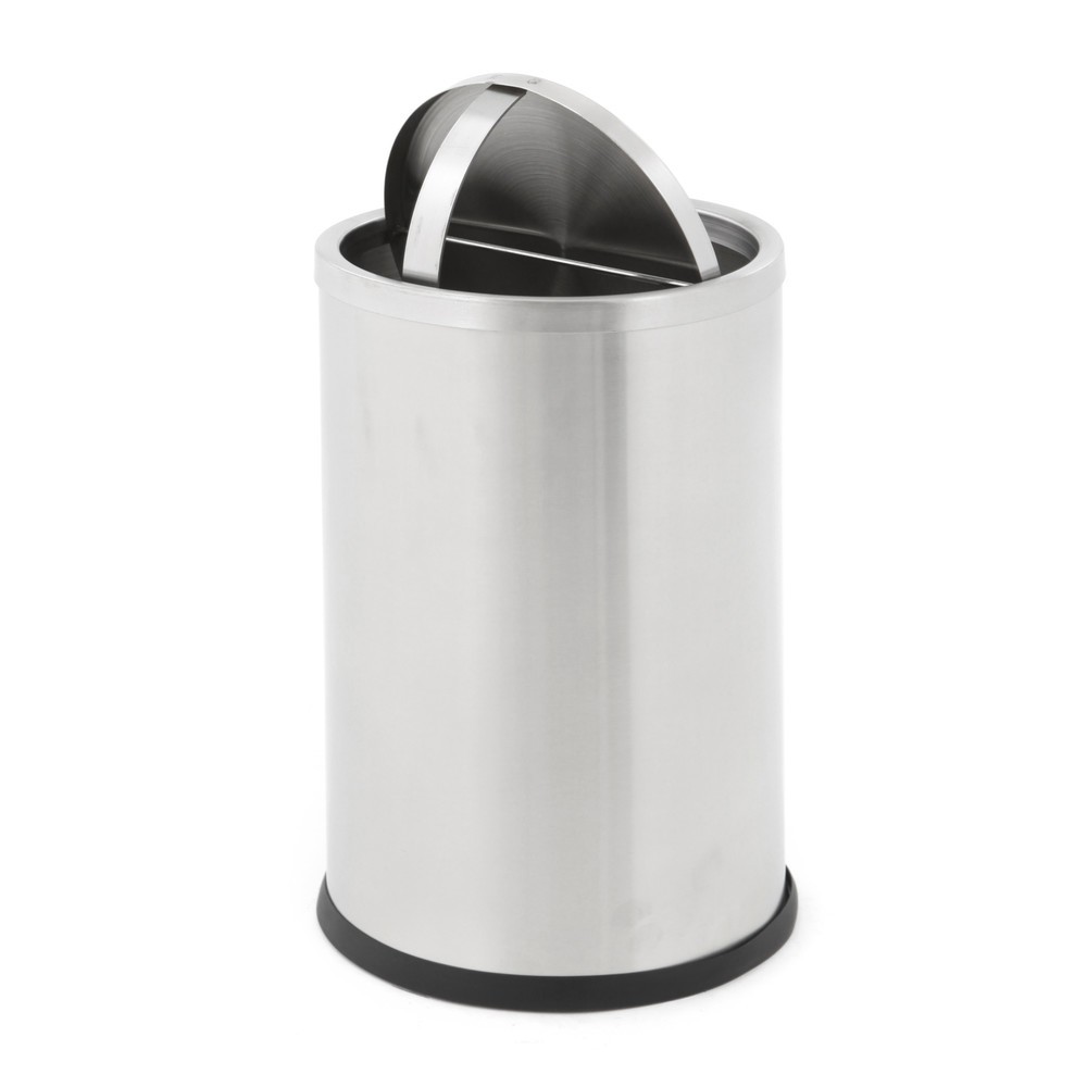 Número de imagen del producto 3: Papelera abatible, con tapa abatible, 10 litros, acero inoxidable satinado