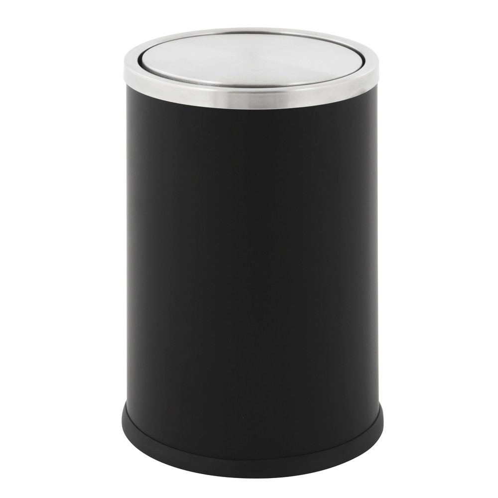 Papelera abatible, con tapa abatible, 10 litros, negra Imagen del producto: Papelera abatible, con tapa abatible, 10 litros, negra