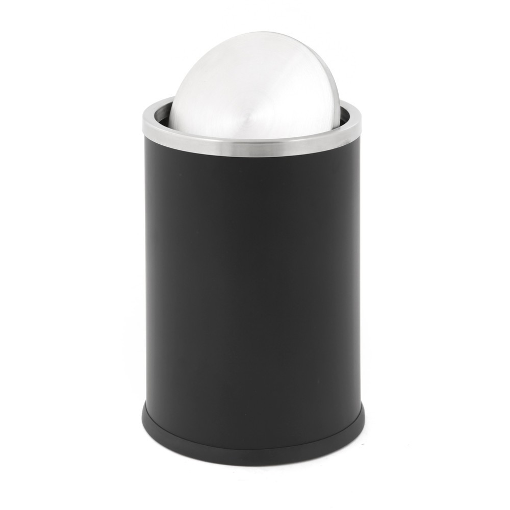 Número de imagen del producto 2: Papelera abatible, con tapa abatible, 10 litros, negra