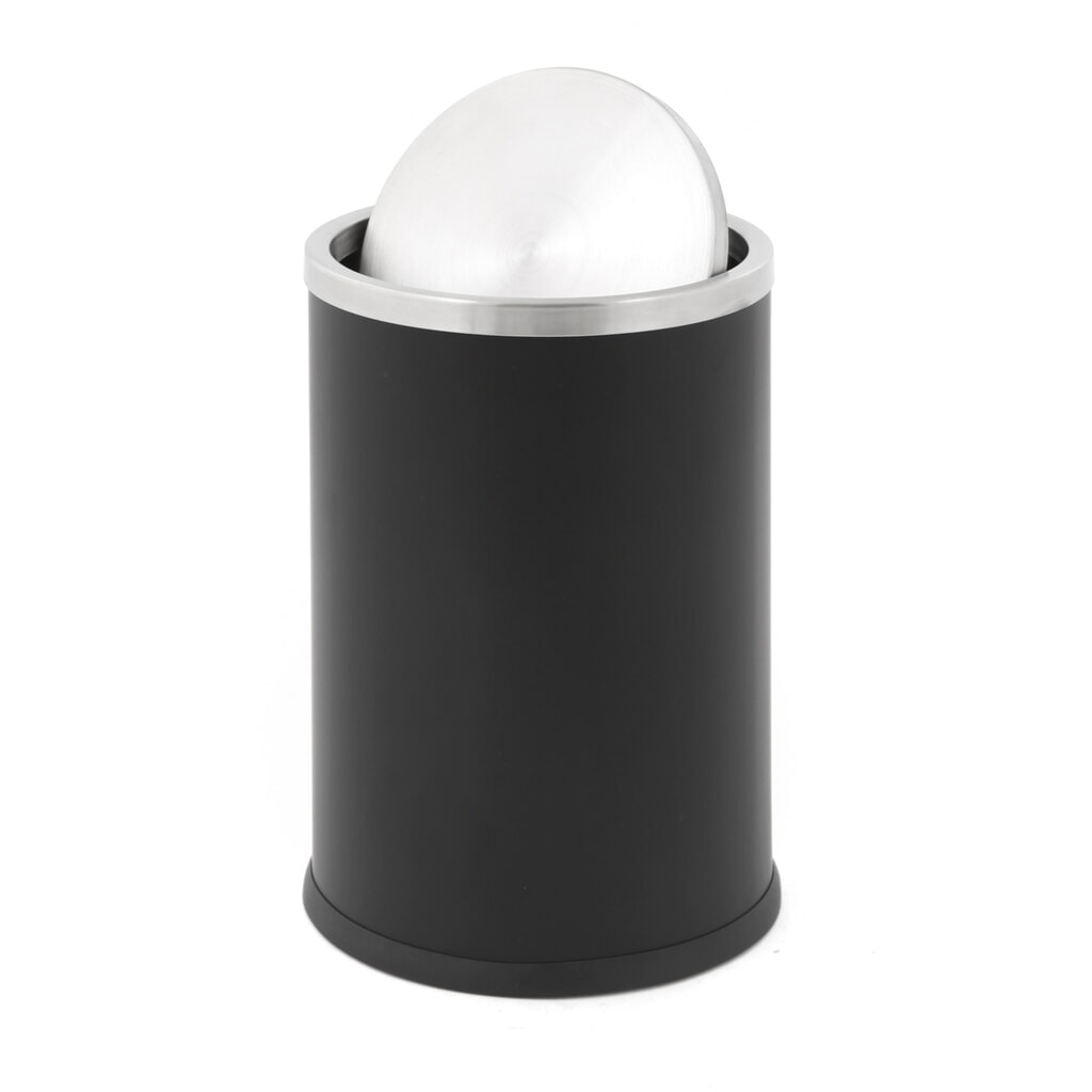 Papelera abatible, con tapa abatible, 10 litros, negra Número de imagen del producto 2: Papelera abatible, con tapa abatible, 10 litros, negra