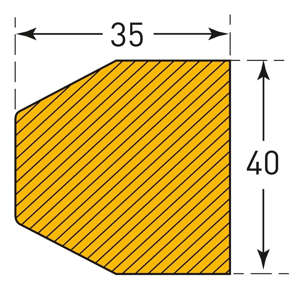 Número de imagen del producto 4: Parachoques para superficies MORAVIA, trapezoidal, autoadhesivo, 35 x 40 mm x 1 m (alto x ancho x largo)