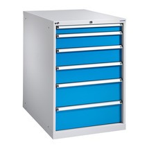 cajonera bott Cubio, cajones 2x100+ 2x150+ 2x200 mm, capacidad de carga cada 200 kg, ancho 1.050 mm
