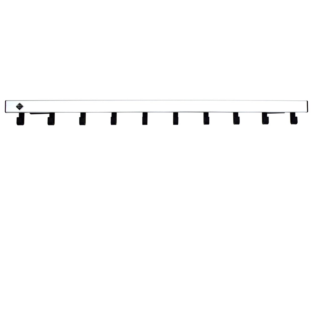 Imagen del producto: Perchero de pared, atornillable, 10 ganchos, gris, negro