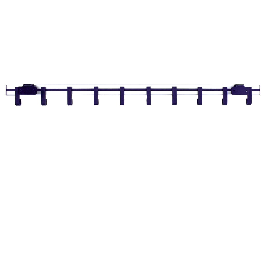 Perchero de pared, atornillable, 10 ganchos, gris, negro Número de imagen del producto 2: Perchero de pared, atornillable, 10 ganchos, gris, negro