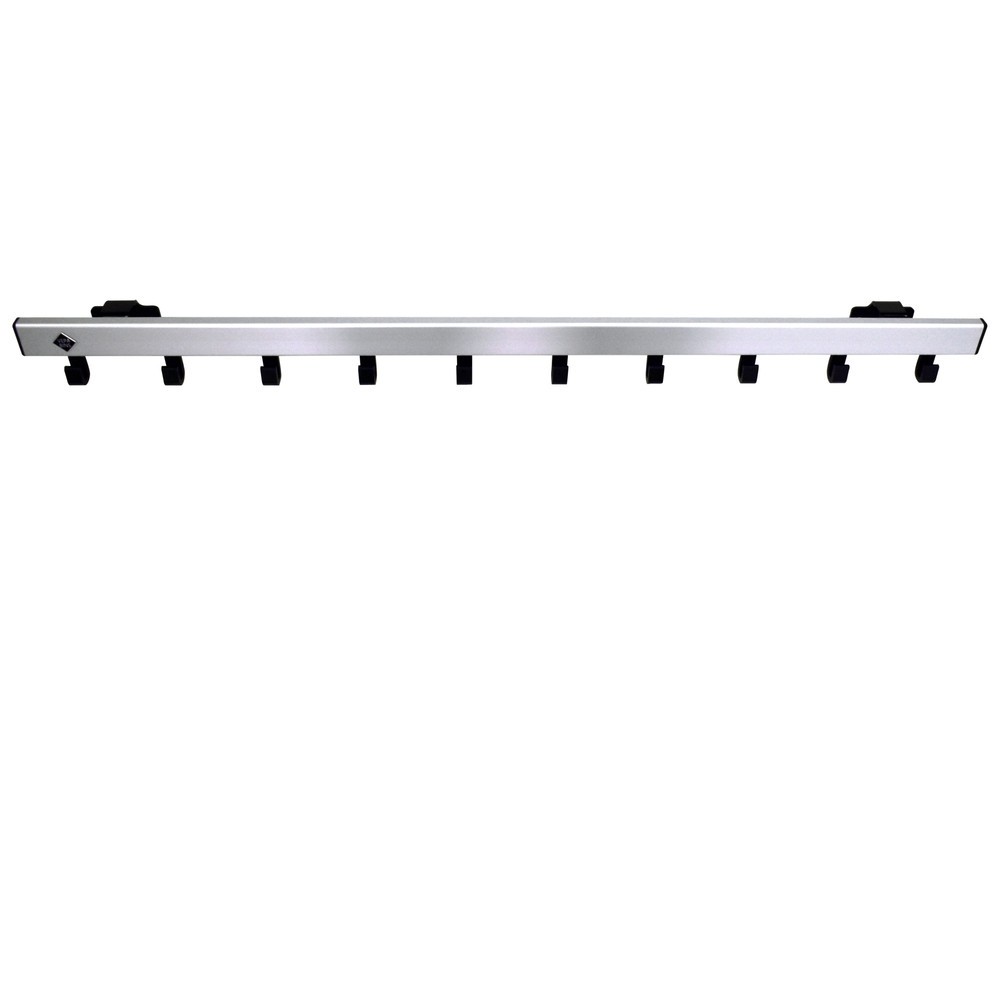 Número de imagen del producto 3: Perchero de pared, atornillable, 10 ganchos, gris, negro