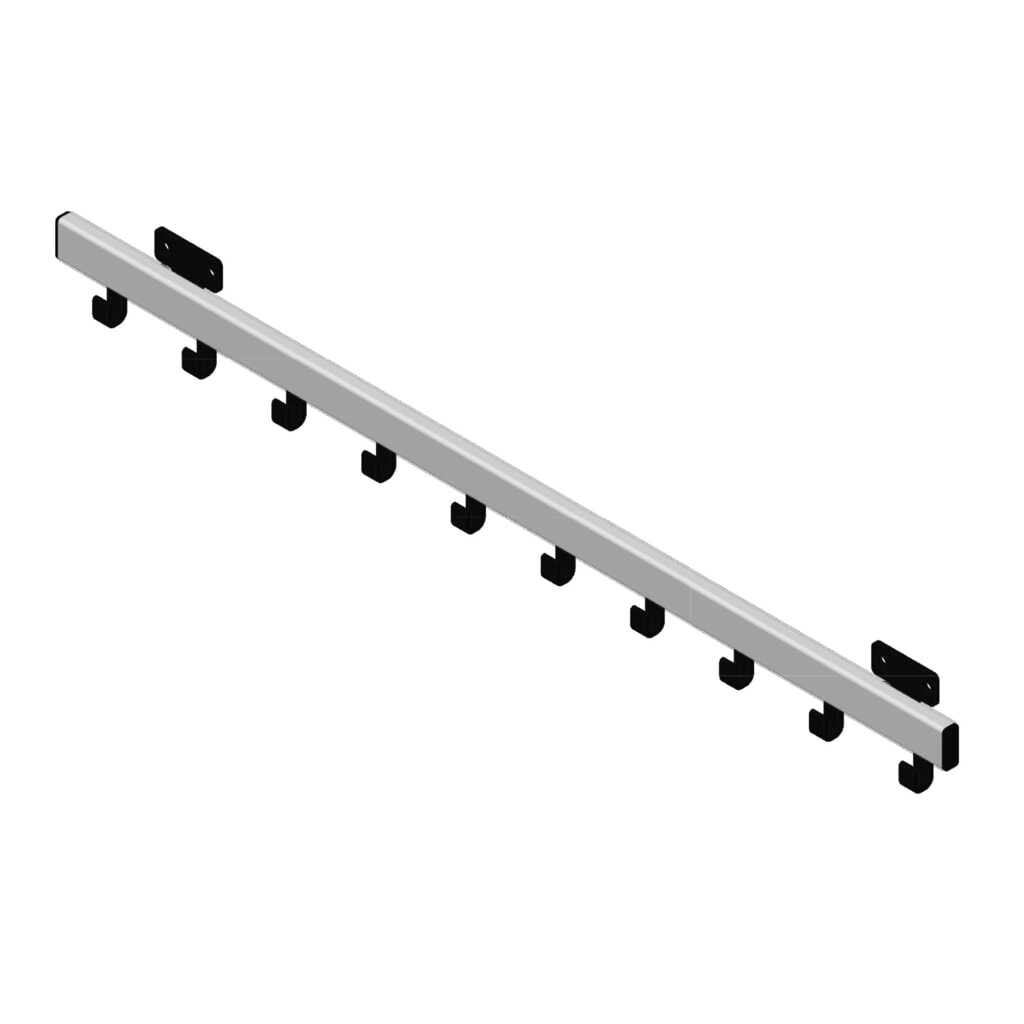 Perchero de pared, atornillable, 10 ganchos, gris, negro Número de imagen del producto 4: Perchero de pared, atornillable, 10 ganchos, gris, negro