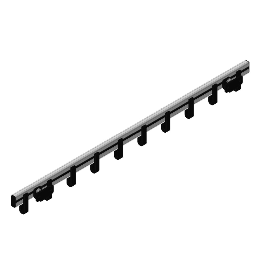 Perchero de pared, atornillable, 10 ganchos, gris, negro Número de imagen del producto 5: Perchero de pared, atornillable, 10 ganchos, gris, negro