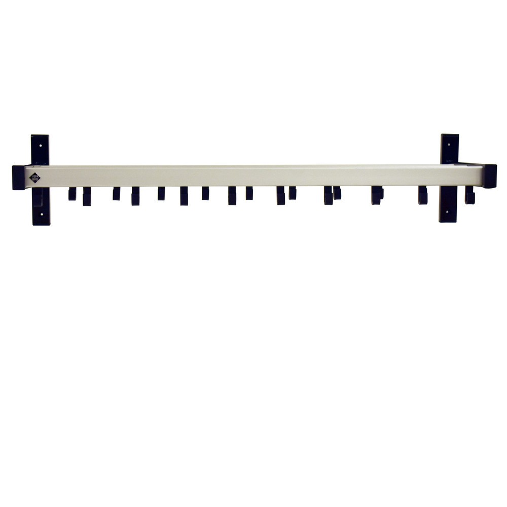 Imagen del producto: Perchero de pared, atornillable, 19 ganchos, gris, negro