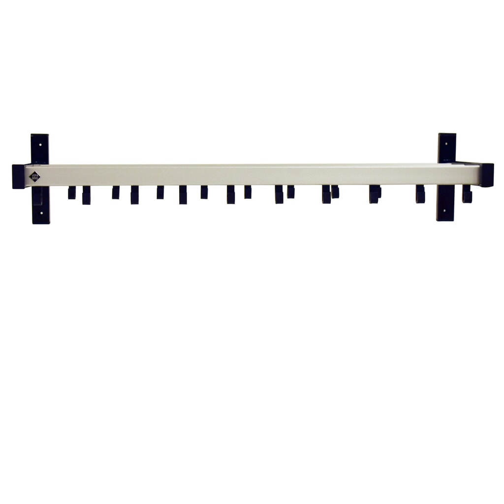 Imagen del producto: Perchero de pared, atornillable, 19 ganchos, gris, negro
