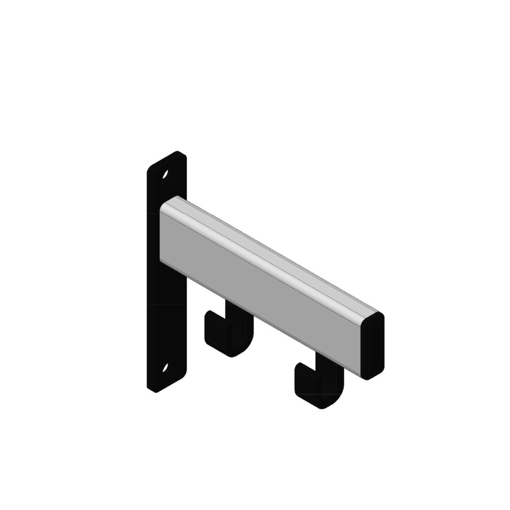 Número de imagen del producto 4: Perchero de pared, atornillable, 2 ganchos, incluye 2 perchas, gris, negro