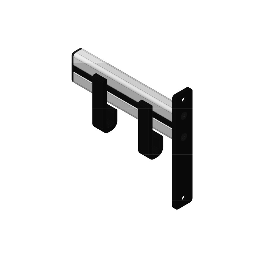 Número de imagen del producto 5: Perchero de pared, atornillable, 2 ganchos, incluye 2 perchas, gris, negro