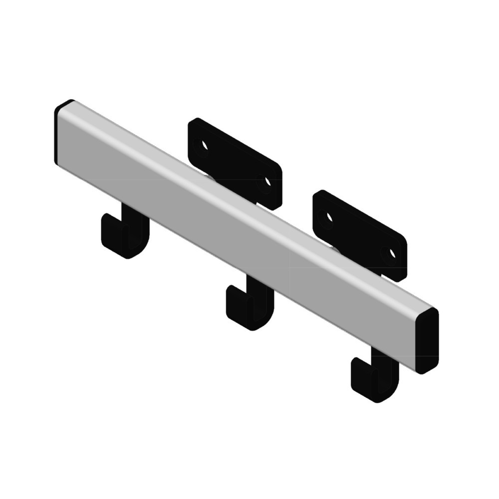 Número de imagen del producto 4: Perchero de pared, atornillable, 3 ganchos, gris, negro