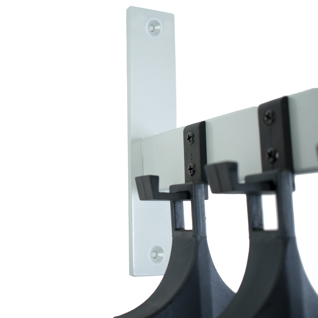 Perchero de pared HIQ , atornillable, negro, gris aluminio, 2 ganchos, incluye 2 perchas Número de imagen del producto 2: Perchero de pared HIQ , atornillable, negro, gris aluminio, 2 ganchos, incluye 2 perchas