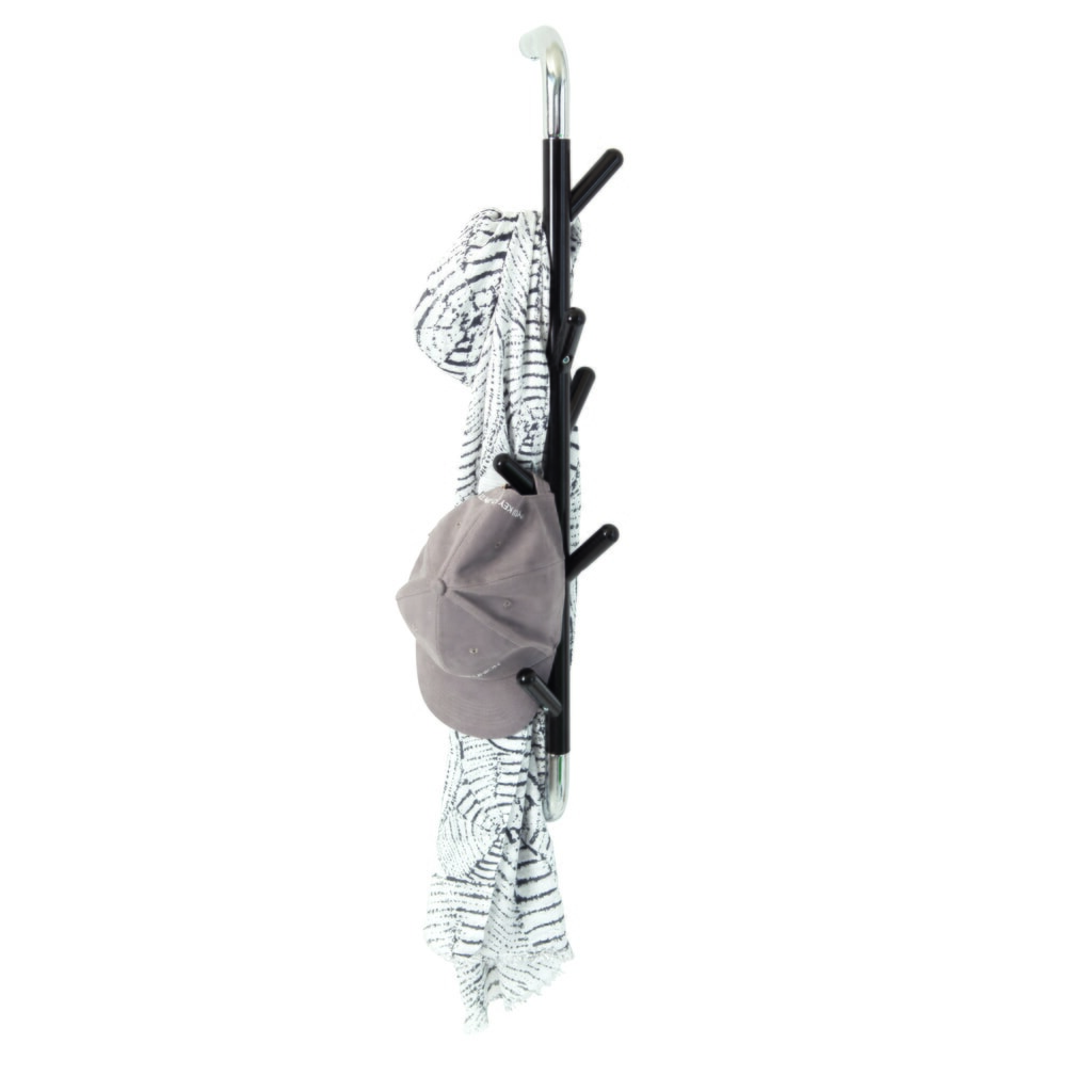 Perchero de pared Linair, atornillable, 8 ganchos, cromado, negro Número de imagen del producto 2: Perchero de pared Linair, atornillable, 8 ganchos, cromado, negro