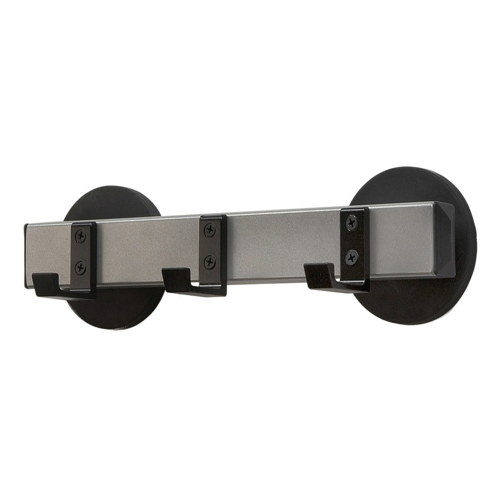 Imagen del producto: Perchero de pared, magnético, 3 ganchos, negro, gris aluminio